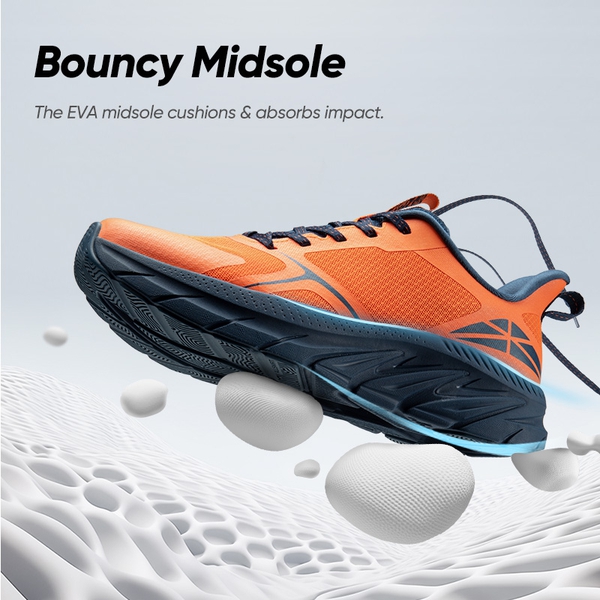 [ALLSWIFIT 1.0] Men's Comfortable Athleisure Sneakers - ORANGE/NAVY BLUE - 4